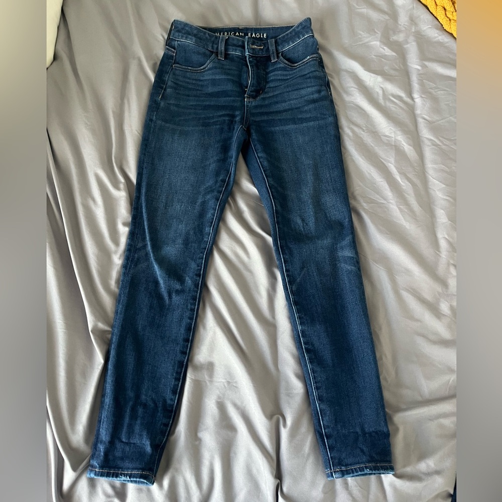 American Eagle Outfitters Women's Dark Blue Skinny Jeans